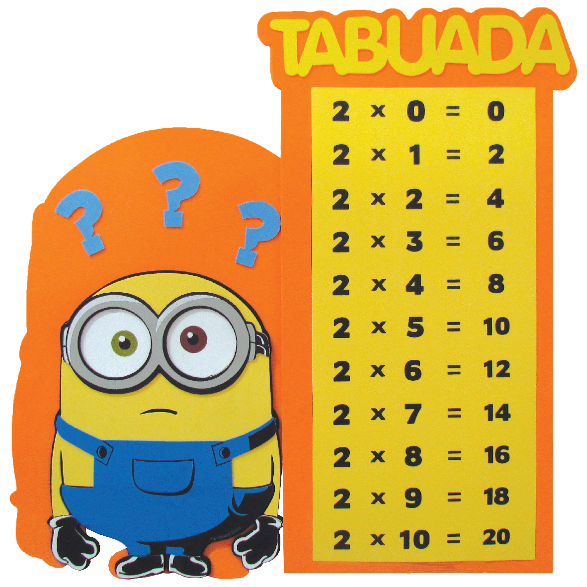 Tabuada minions - EVA Técnica - tabuada decorada, tabuada em eva ...